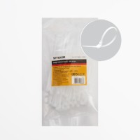 Хомут нейлоновый Stekker NYCT25-100 2,5×100мм d пучка max 22мм нагрузка 8 кг белый 100 шт/уп