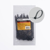 Хомут нейлоновый Stekker NYCT25-100 2,5×100мм d пучка max 22мм нагрузка 8 кг черный 100 шт/уп