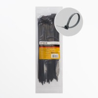 Хомут нейлоновый Stekker NYCT36-250 3,6×250мм d пучка max 65мм нагрузка 18 кг черный 100 шт/уп