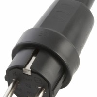 Вилка Stekker PPG16-30-441 прямая с заземляющим контактом пластик 250В 16A IP44 черная