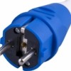 Вилка Stekker PPG16-50-441 прямая с заземляющим контактом нейлон 250В 16A IP44 синяя/белая