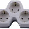 Разветвитель сетевой 3 гнезда с/з Stekker ADP16-13-20 250V,16A ABS огнеустойчивый пластик,белый/серый