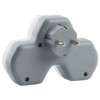 Разветвитель сетевой 2 гнезда с/з Stekker ADP16-14-20 250V 16A и 2-мя USB выходами на 2,4А огнеустойчивый пластик белый/серый