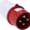 Вилка прямая для силовых кабелей Stekker PPG32-41-441 сеч.м 2,5-6мм2 4 PIN нейлон/латунь 415В 32A IP44 красный/белый