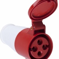 Розетка переносная Stekker PST32-41-4421 для силовых кабелей сеч.м 2,5-6мм2 3 PIN+PE нейлон/латунь 415В 32А IP44 красная