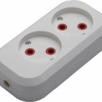 Розетка переносная разборная 2-местная б/з Stekker PST10-200-20 250В 10A IP20,белый