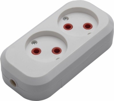 Розетка переносная разборная 2-местная б/з Stekker PST10-200-20 250В 10A IP20,белый