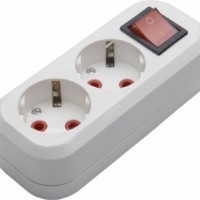 Розетка переносная разборная 2-местная с/з Stekker PST16-211-20 с выключателем 250В 16A IP20 белый