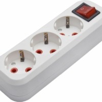 Розетка переносная разборная 3-местная с/з Stekker PST16-311-20 с выключателем 250В 16A IP20 белый