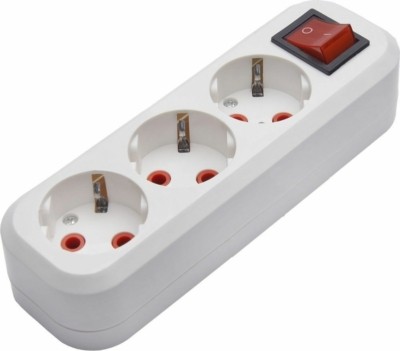 Розетка переносная разборная 3-местная с/з Stekker PST16-311-20 с выключателем 250В 16A IP20 белый