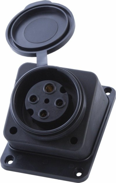 Розетка настенная с/з 3+1 Stekker RST32-31-44 каучук 400В 32А IP44 черный