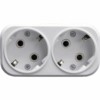 Разветвитель сетевой 2 гнезда с/з Stekker ADP16-22-20 250V 16A ABS огнеустойчивый пластик белый