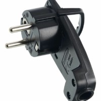 Вилка угловая ультраплоская с кольцом с/з Stekker PPG16-45-202 250В,16A IP20 черный