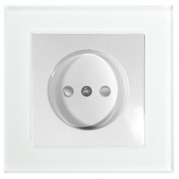 Розетка 1-местная б/з Stekker GLS10-7009-01 250В 10А с защитной шторкой Катрин белый