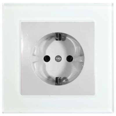 Розетка 1-местная с/з Stekker GLS16-7010-01 250В 16А с защитной шторкой Катрин белый