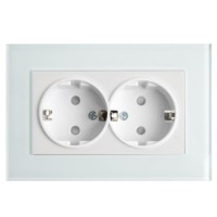 Розетка 2-местная с/з Stekker GLS16-7014-01 250В 16А с защитной шторкой Катрин белый