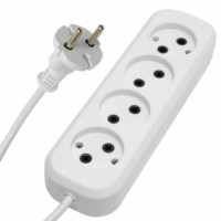 Удлинитель сетевой 4-м б/з Stekker HM01-40-03 3м 2×0,75 Home (У10-429) белый