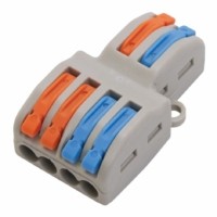 Клемма СМК зажимная с рычагом 2 контактные группы 1 ввод 2 вывода на полюс Stekker LD222-424