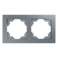 Рамка горизонтальная 2-местная Stekker GFR00-7002-03 Катрин серебро