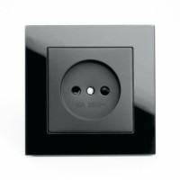 Розетка 1-местная б/з Stekker GLS10-7009-05 250В 10А с защитной шторкой Катрин черный