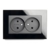 Розетка 2-местная б/з Stekker GLS10-7013-05 250В 10А с защитной шторкой Катрин черный