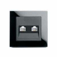 Розетка ПК 2-м RJ-45 Stekker GLS00-7006-05 Катрин черный