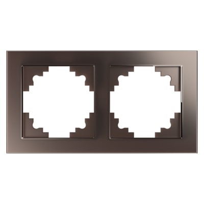 Рамка горизонтальная 2-местная Stekker GFR00-7002-04,Катрин шоколад
