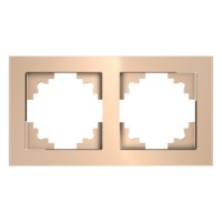 Рамка горизонтальная 2-местная Stekker GFR00-7002-02 Катрин шампань