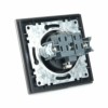 Розетка 1-местная с крышкой с защитной шторкой с/з Stekker GLS00-7006-05 250В 16А черный