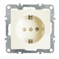 Розетка 1-местная с/з механизм Stekker PST16-9110-02 250В 16А с защ. шторкой Эрна слоновая кость