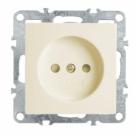 Розетка 1-местная б/з механизм Stekker PST10-9109-02 250В 10А с защ. шторкой Эрна слоновая кость