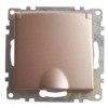 Розетка 1-местная с/з с крышкой механизм Stekker GLS16-7112-02 250В 16А с защитной шторкой Катрин шампань
