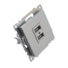 Розетка USB 2-местная механизм Stekker GLS10-7115-03 250B 2,1А Катрин серебро