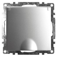 Розетка 1-местная с/з с крышкой механизм Stekker GLS16-7112-03 250В 16А с защитной шторкой Катрин серебро