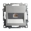 Розетка ПК 1-м RJ-45 механизм Stekker GLS00-7107-03 Катрин серебро