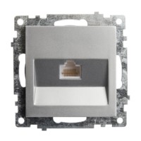 Розетка ПК 1-м RJ-45 механизм Stekker GLS00-7107-03 Катрин серебро