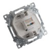 Розетка ПК 1-м RJ-45 механизм Stekker GLS00-7107-03 Катрин серебро