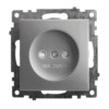 Розетка 1-местная б/з механизм Stekker GLS10-7109-03 250V 10А с защитной шторкой Катрин серебро
