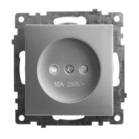 Розетка 1-местная б/з механизм Stekker GLS10-7109-03 250V 10А с защитной шторкой Катрин серебро