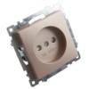 Розетка 1-местная б/з механизм Stekker GLS10-7109-02 250V 10А с защитной шторкой Катрин шампань