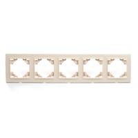 Рамка 5-местная горизонтальная Stekker PPFR00-9005-02 Эрна слоновая кость