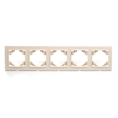 Рамка 5-местная горизонтальная Stekker PPFR00-9005-02 Эрна слоновая кость