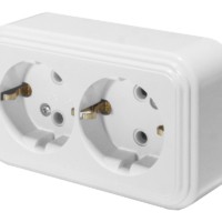 Розетка 2-местная с/з Stekker PST16-31-20 (RA 16-238-Б) пластик АВС 250В 16А IP20 белый