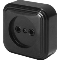 Розетка 1-местная с/з Stekker PST16-20-20 (RA 16-131-Ч) пластик АВС 250В 16А IP20 черный