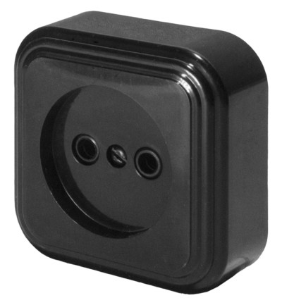 Розетка 1-местная с/з Stekker PST16-20-20 (RA 16-131-Ч) пластик АВС 250В 16А IP20 черный