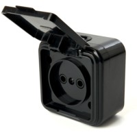 Розетка 1-местная б/з Stekker PST16-20-44 (RA 16-201-Ч) пластик АВС 250В 16А IP44 черный