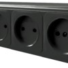 Розетка 4-местная б/з Stekker PST16-60-20 (RA 16-464-Ч) пластик АВС 250В 16А IP20 черный