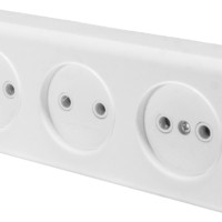 Розетка 3-местная б/з Stekker PST16-50-20 (RA 16-344-Б) пластик АВС 250В 16А IP20 белый