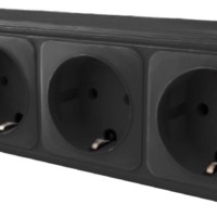 Розетка 4-местная с/з Stekker PST16-61-20 (RA 16-466-Ч) пластик АВС 250В 16А IP20 черный