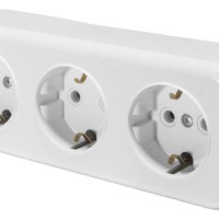 Розетка 3-местная с/з Stekker PST16-51-20 (RA 16-343-Б) пластик АВС 250В 16А IP20 белый